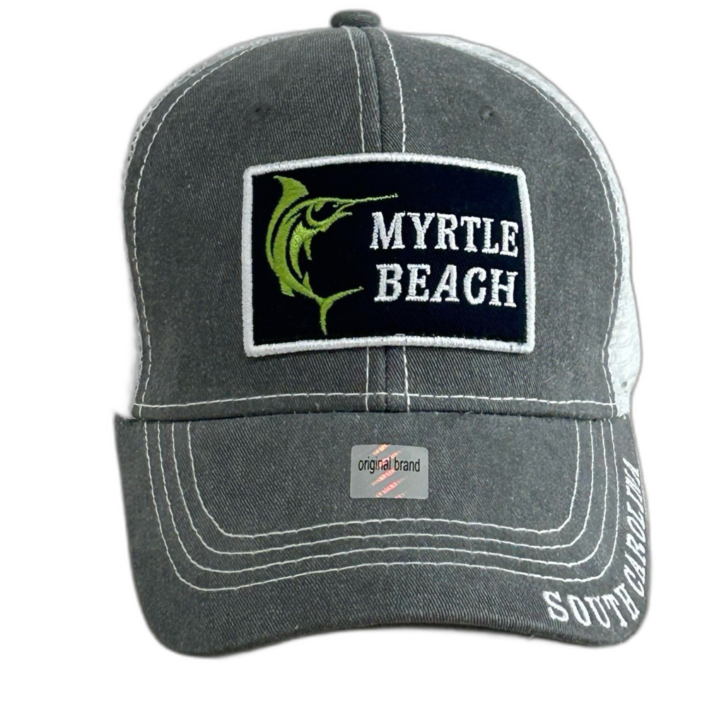 Mahi Surf Co Cap Hat Snapback Color Grey White Myrtle Beach South Carolina